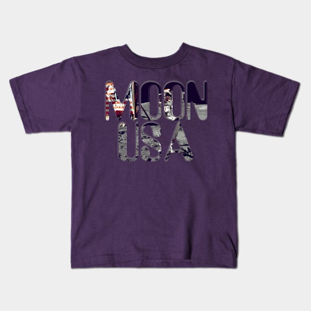 MOON USA Kids T-Shirt by afternoontees